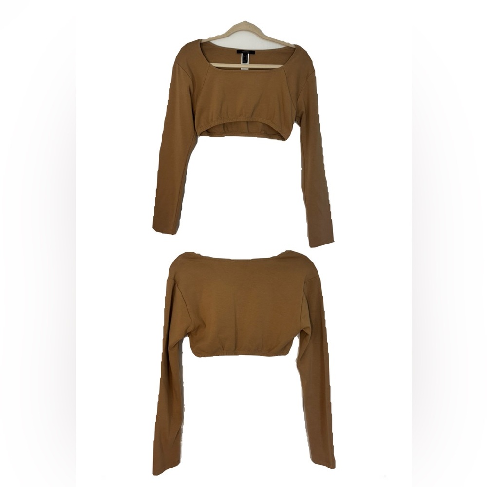 Forever 21 Brown Backless Crop Blouse
